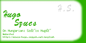 hugo szucs business card